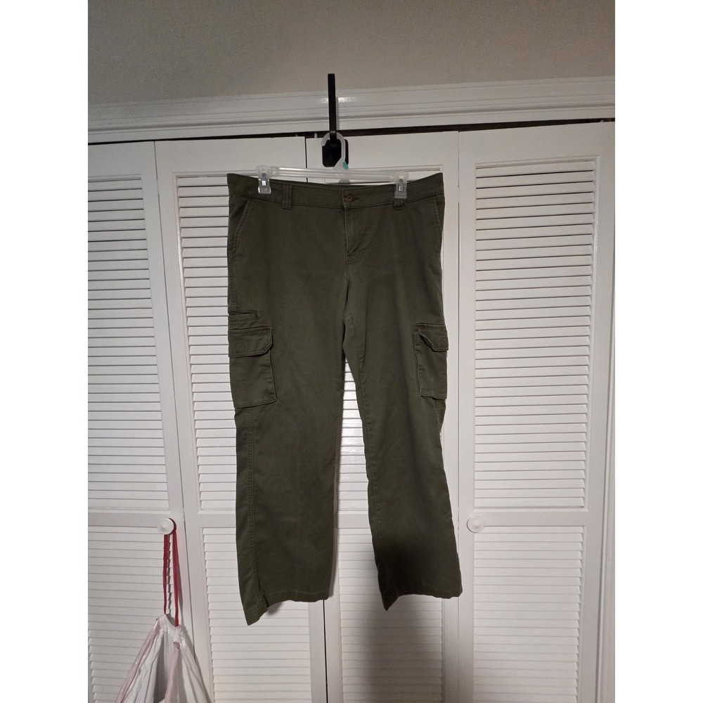 Dickies Womens Green Cargo Pants Relaxed Size 14 R